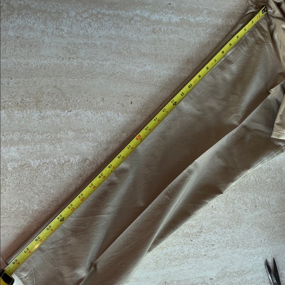 TALBOTS slacks, gold, silk blend, side zip, ankle slit, front pockets. 8 EUC - Picture 15 of 17